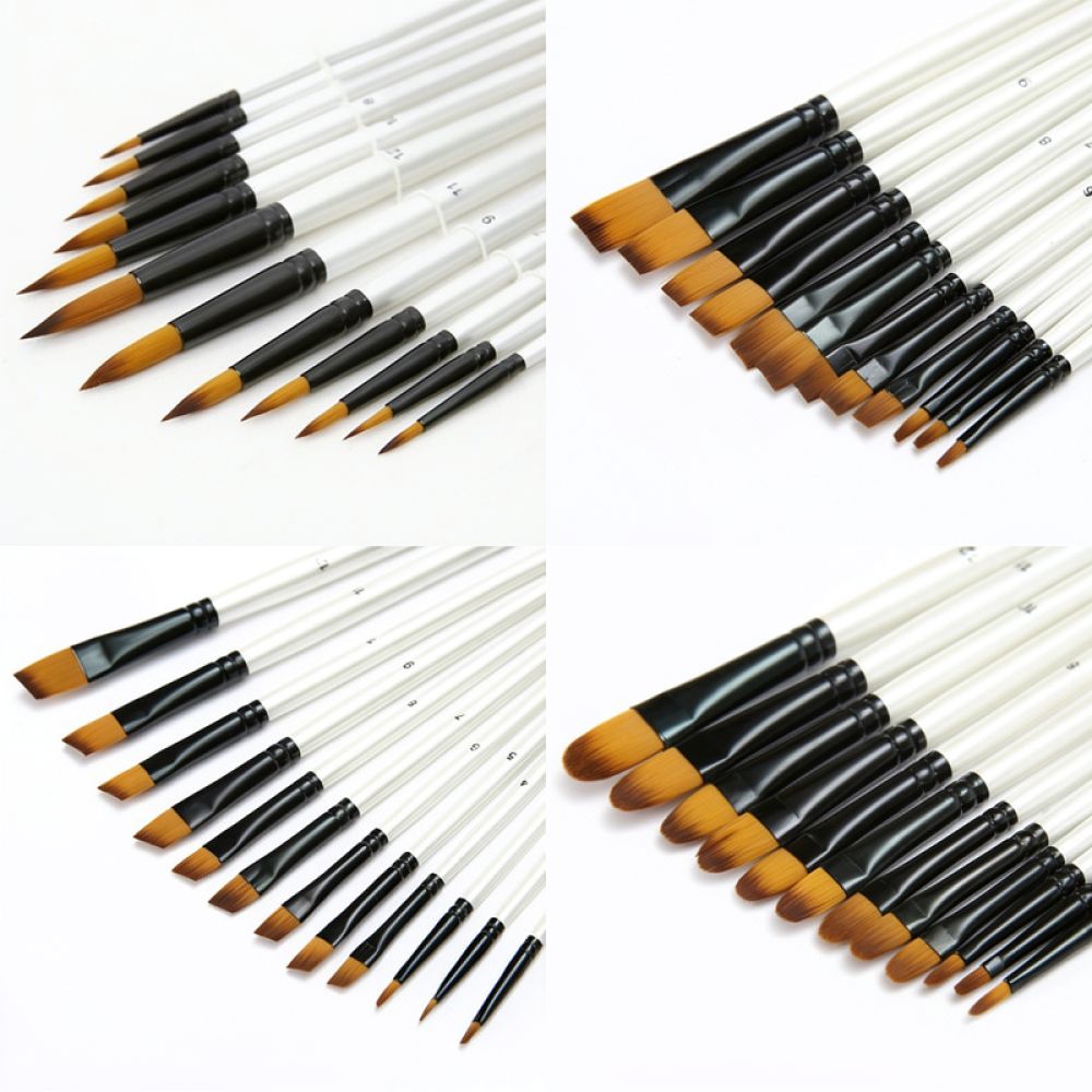 Gouache Paint Set - Durable Nylon Hair Artist Brushes Pearl