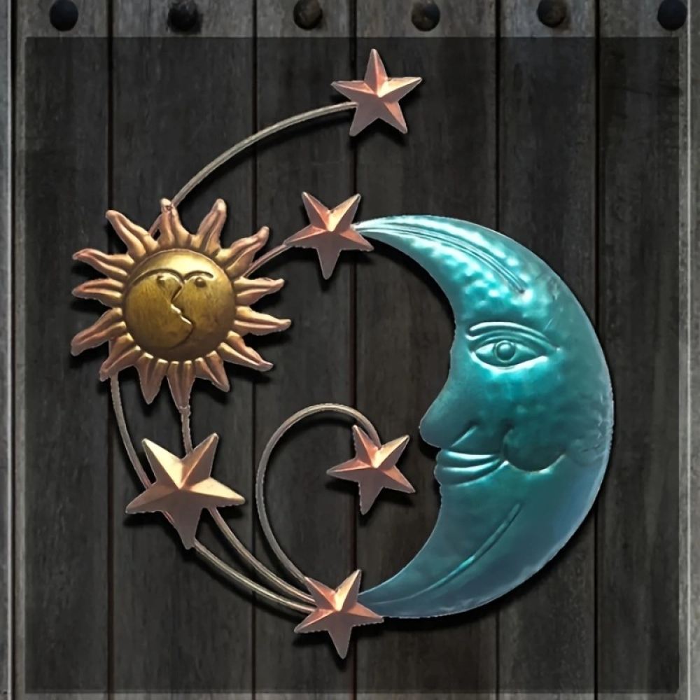 Art And Craft For Nursery - Handmade Iron Metal Moon Face Wall