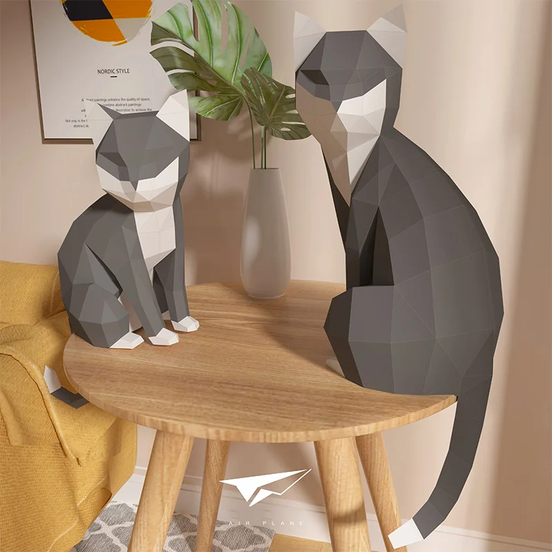 1 Pair Lovers Cat Animal Decor - Art Craft Cardboard 评论和价格